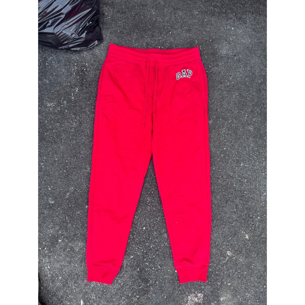 Gap Mens Logo Fleece Joggers Red Sweatpants Size M NWT